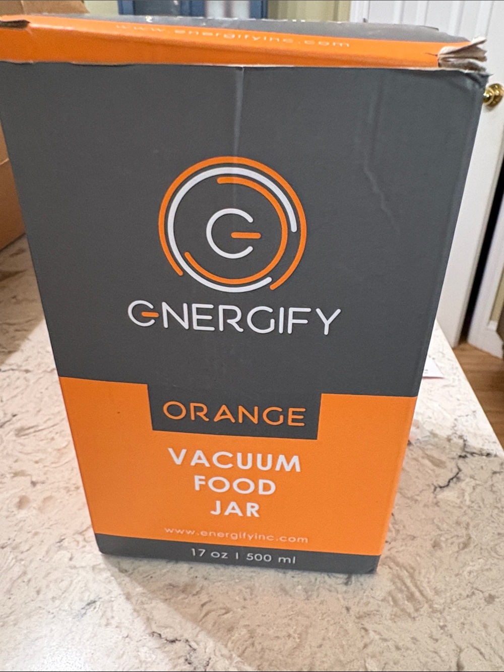 Orange Vacuum Food Jar - Portable Insulated Meal Container